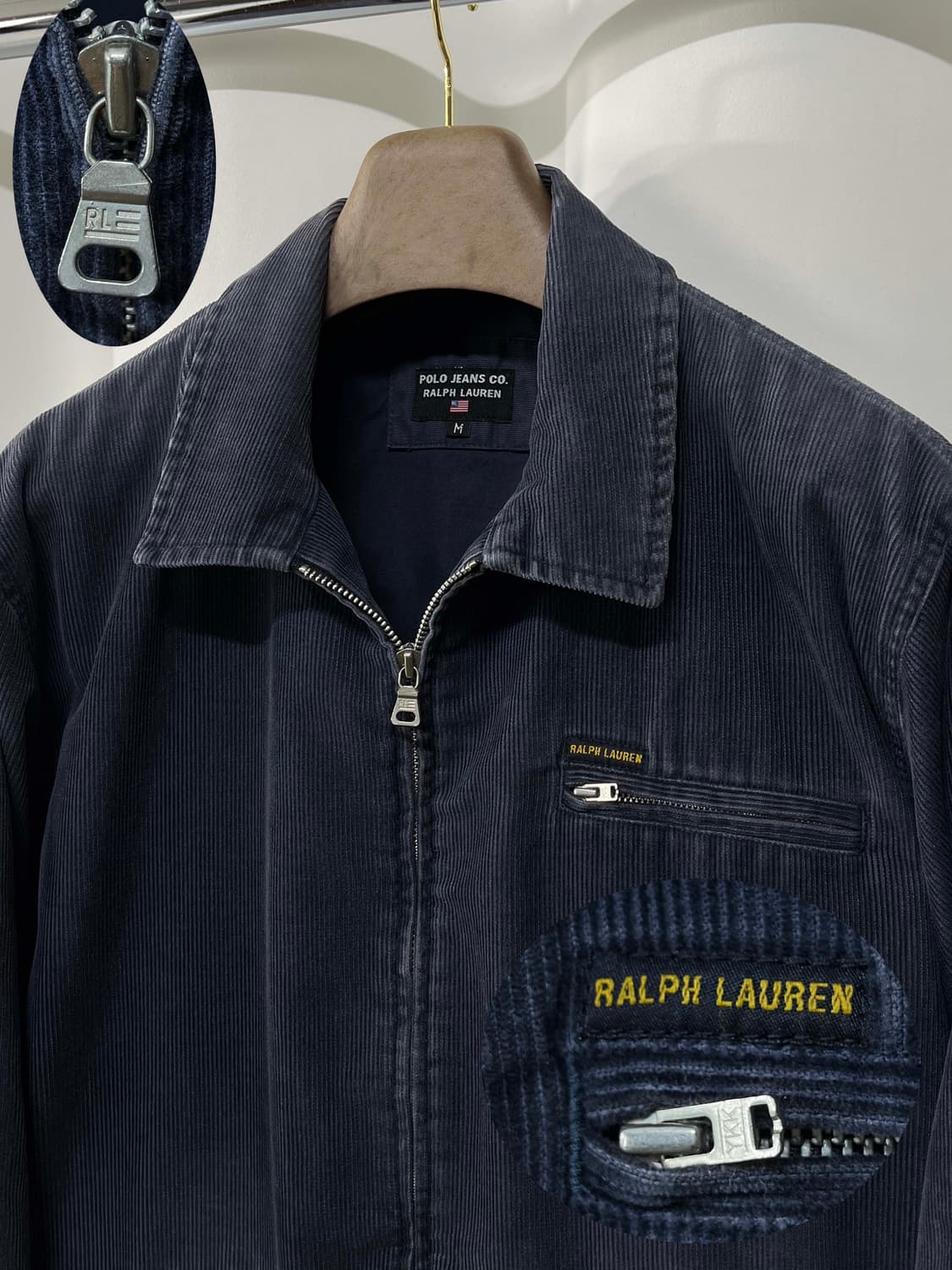 00's 폴로랄프로렌 퍼플네이비 91-b 디트로이트 코듀로이 트러커 자켓 상품이미지4