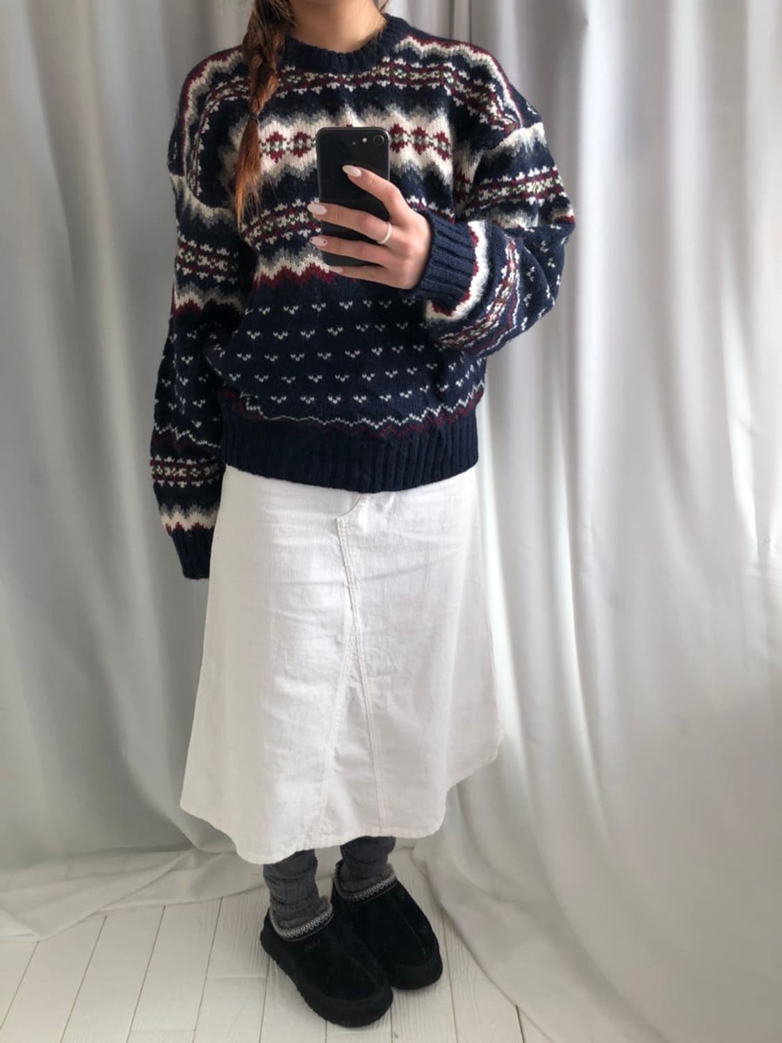 836. corduroy white midi SK  상품이미지1