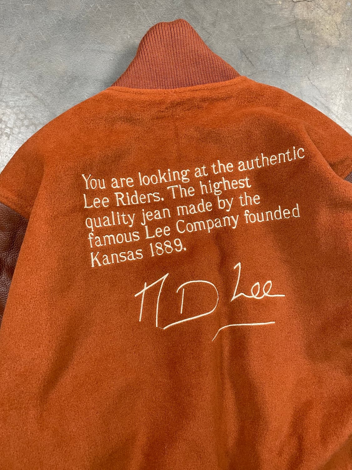 90s Lee 암홀레더 울 바시티 자켓 상품이미지5