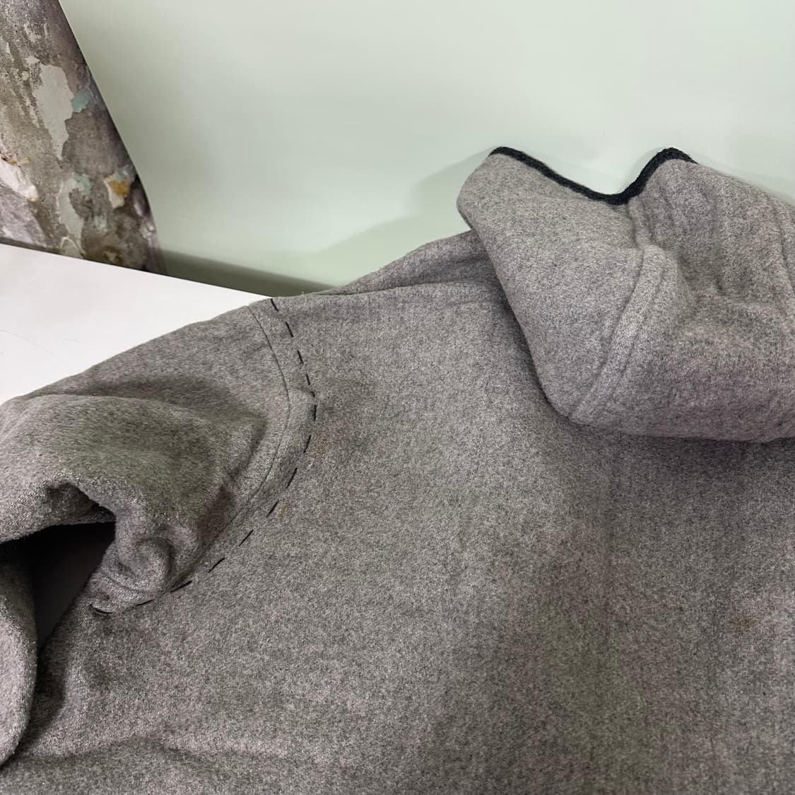 100 베네통 그레이 스티치 떡볶이 더플코트 상품이미지8