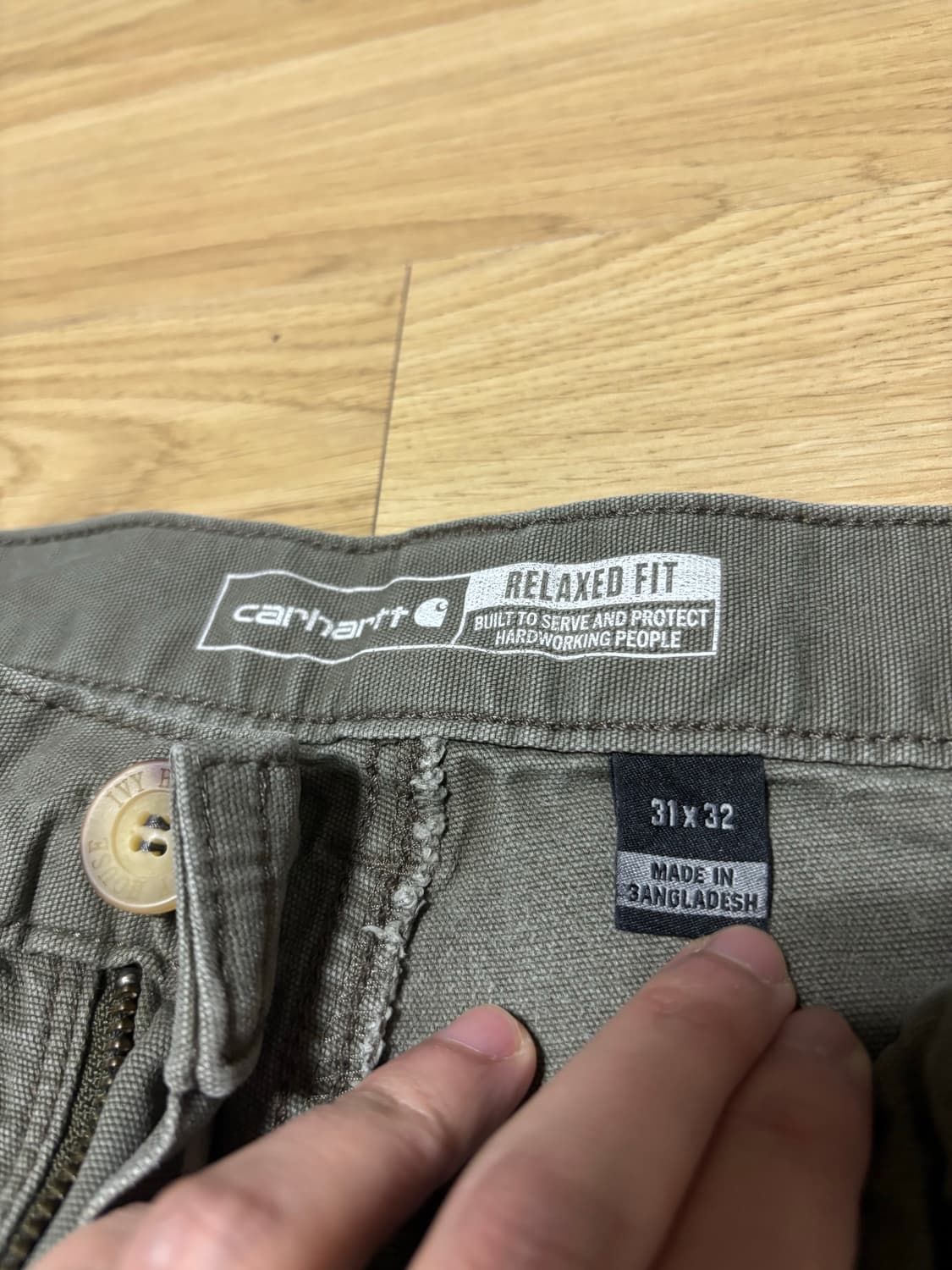 칼하트 더블니 모스그린 릴렉스핏 31x32 빈티지 BN2802-M 상품이미지7