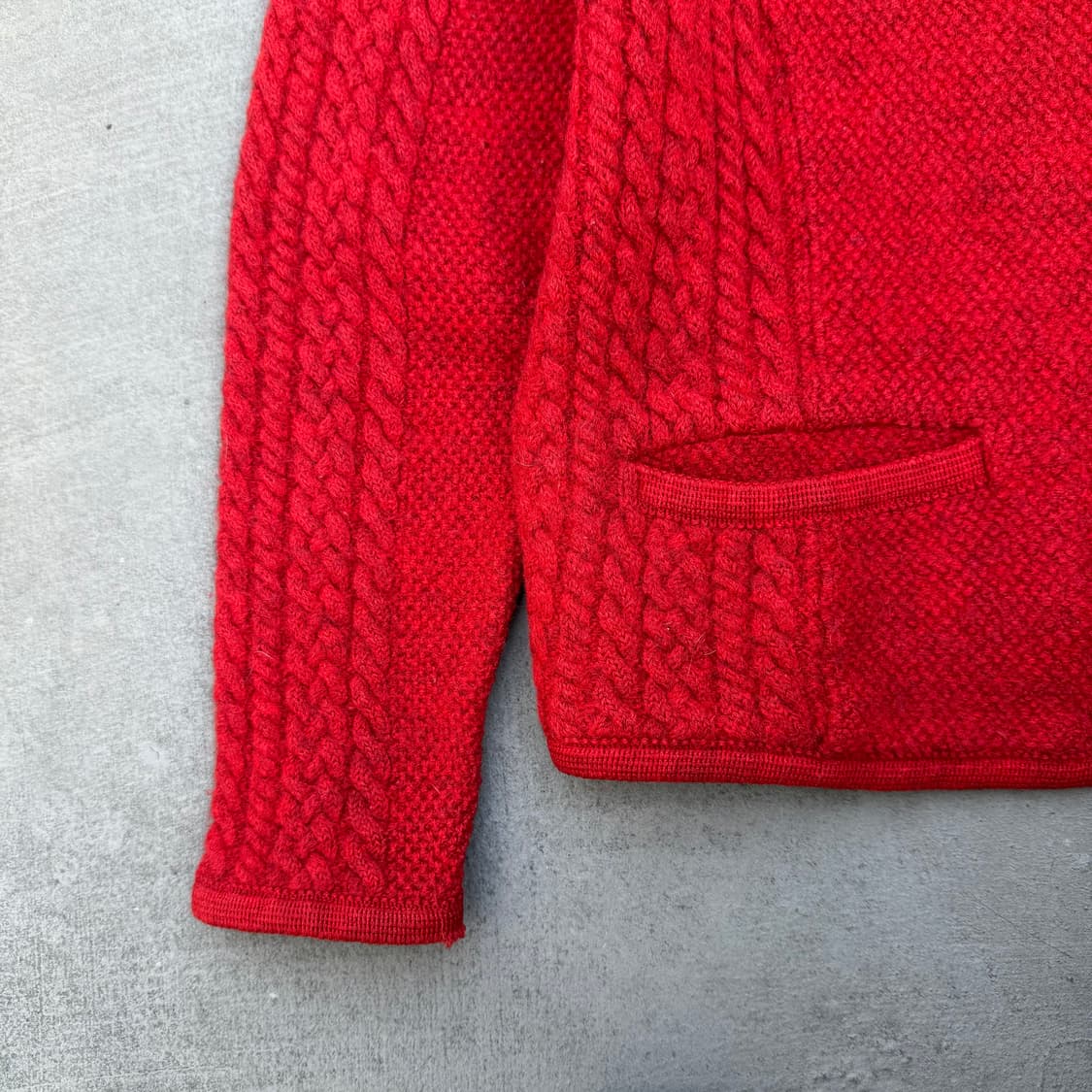 VTG wool red cardigan 울 가디건 상품이미지3