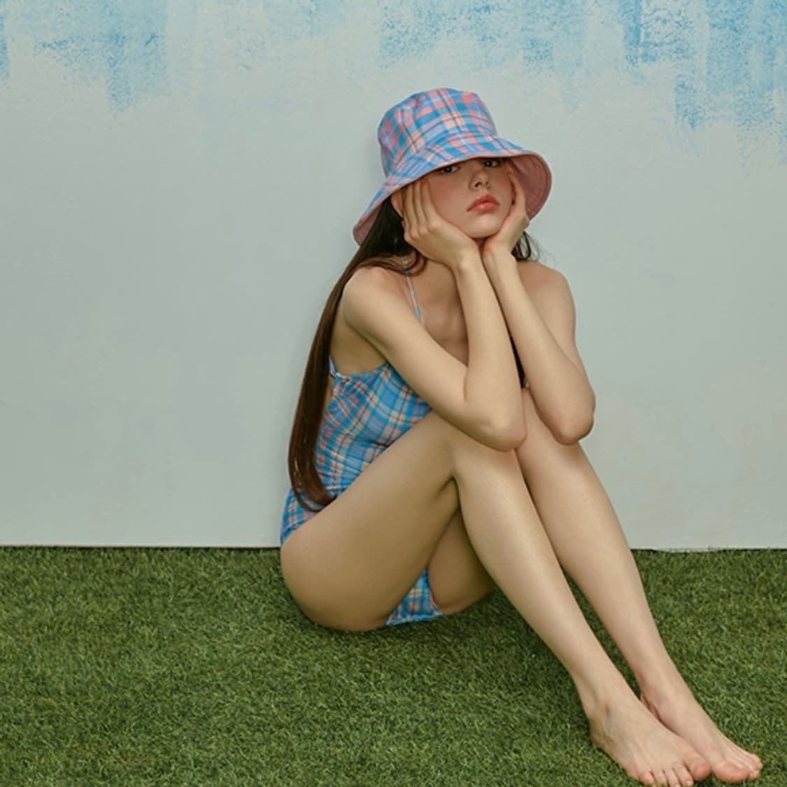 비키니밴더 블루 체크 백스트랩 모노키니 상품이미지4