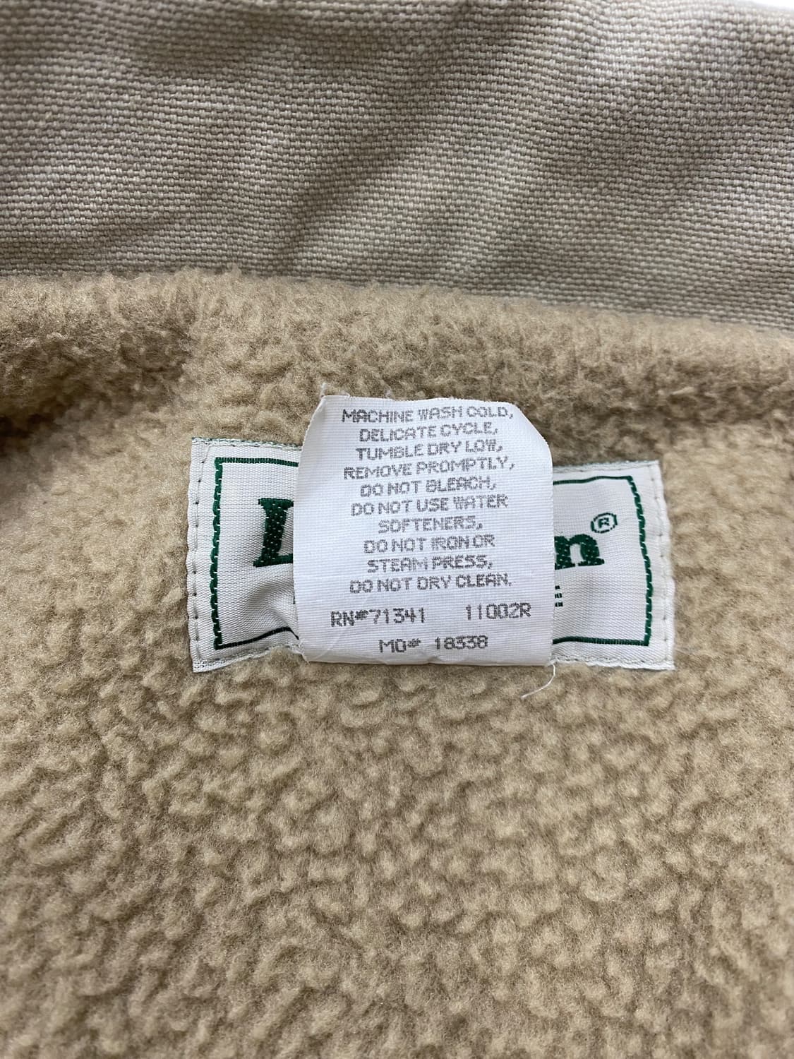 90‘s 엘엘빈 플리스 안감 캔버스 워크 자켓 상품이미지9