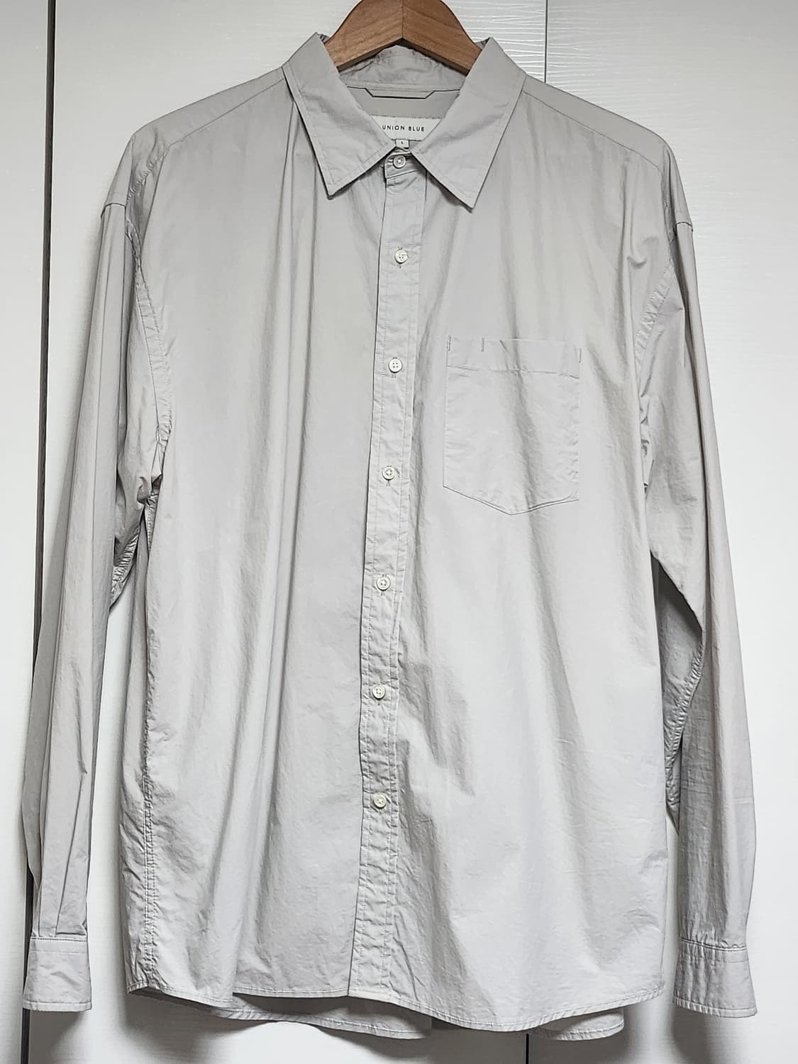 [L] 유니온블루 에디터 셔츠 그레이 상품이미지1