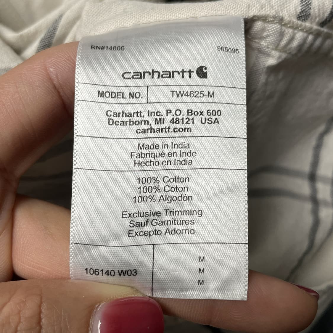 CARHARTT 칼하트 아이보리 체크 다운버튼 반팔 워크셔츠 A01080 상품이미지10