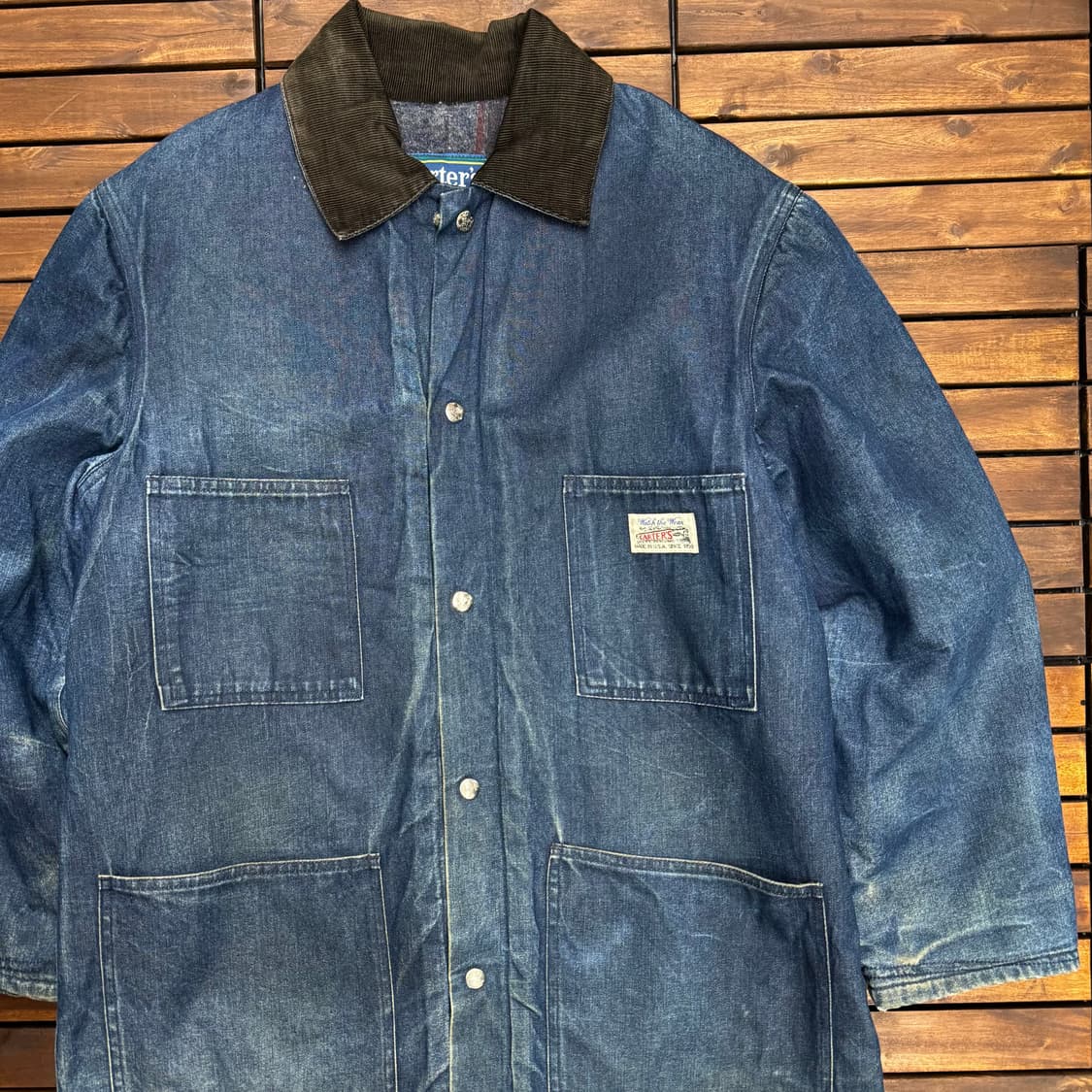 70s Carter’s 웨스턴 블랭킷 데님 초어 자켓 made in US 상품이미지2