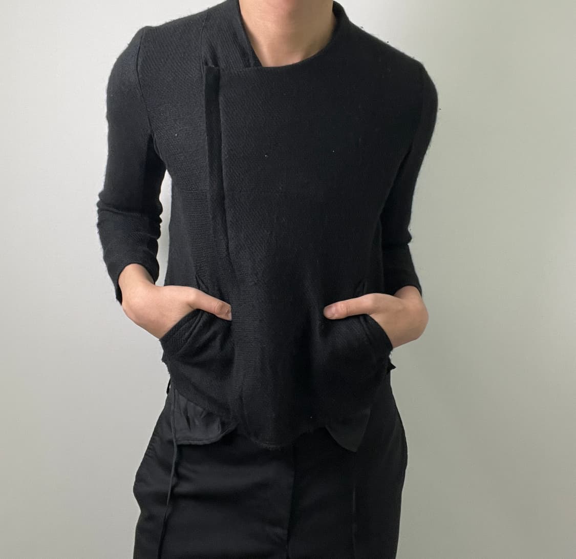 okiraku 오키라쿠 비대칭 사선 울 라이더 자켓 XS 상품이미지1