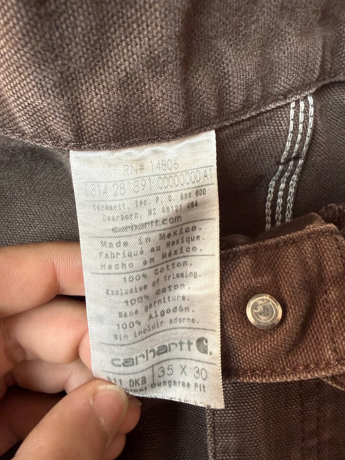 빈티지 칼하트 싱글니 덩가리핏 b11 브라운 35x30 상품이미지2