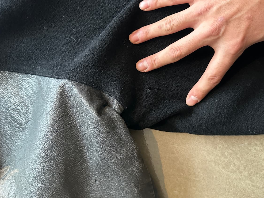 Pellepelle 펠레펠레 레더 슬리브 바시티 자켓 상품이미지7