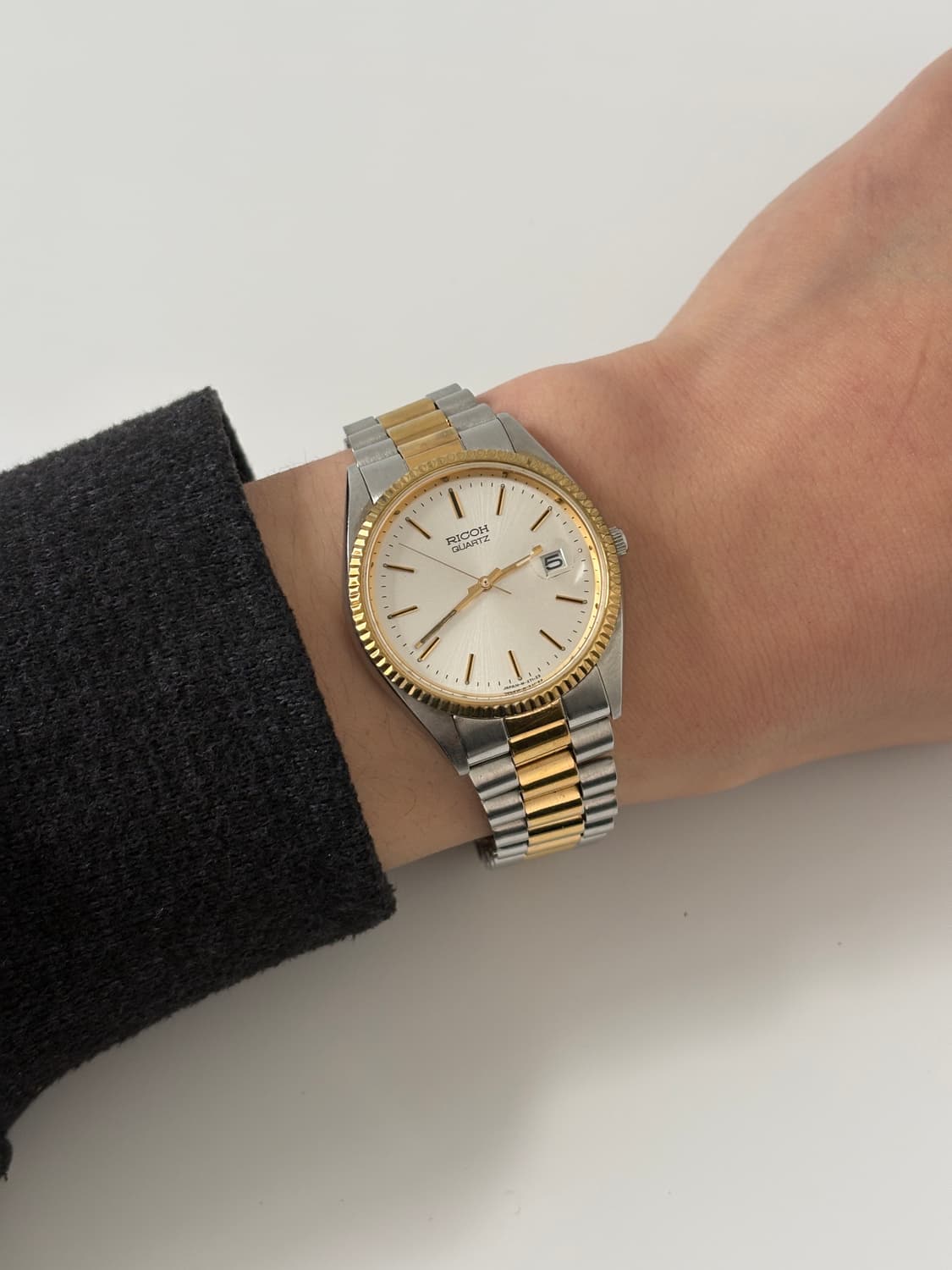 RICOH 빈티지 시계 1990년대 크라운 베젤 콤비 쿼츠 상품이미지9