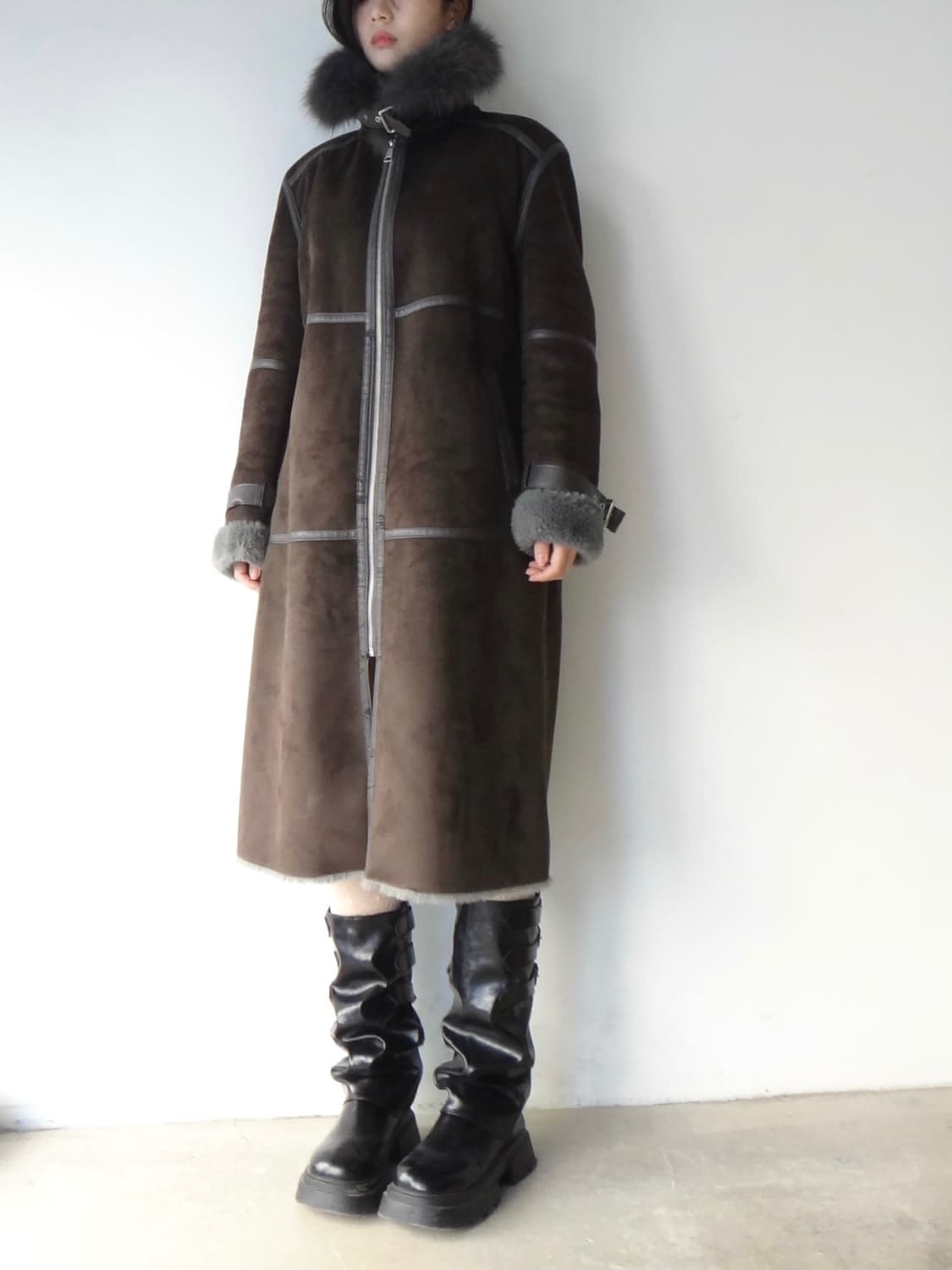 Buckle high neck long muston  상품이미지5