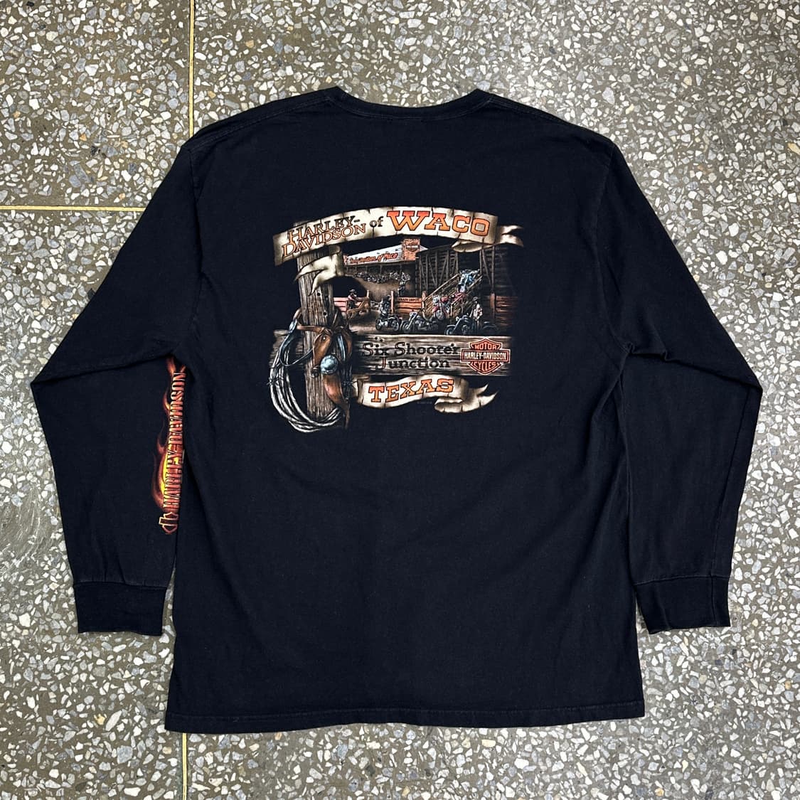 00s 할리데이비슨 플레임 롱슬리브 티셔츠 XXL 상품이미지2