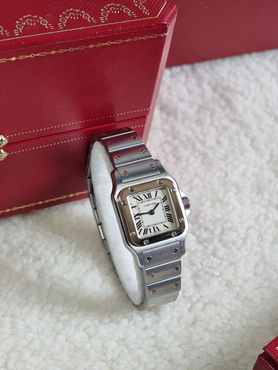 [까르띠에 정품 보증서] 산토스 갈베 18K 콤비 쿼츠 스몰 여성시계 상품이미지3