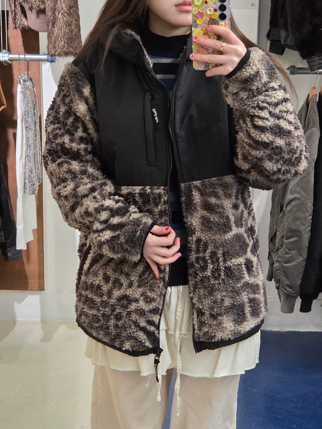 Japanese 레오파드 데날리 후드 후리스 상품이미지3