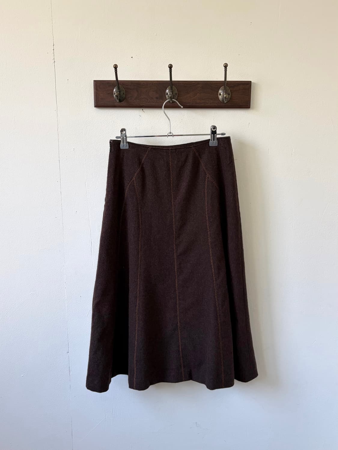 Japan vtg 브라운 울 스커트  상품이미지3