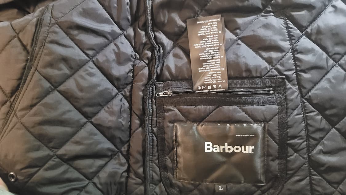 바버 남성 블랙 Heritage Liddesdale 퀼팅 자켓 L 상품이미지5