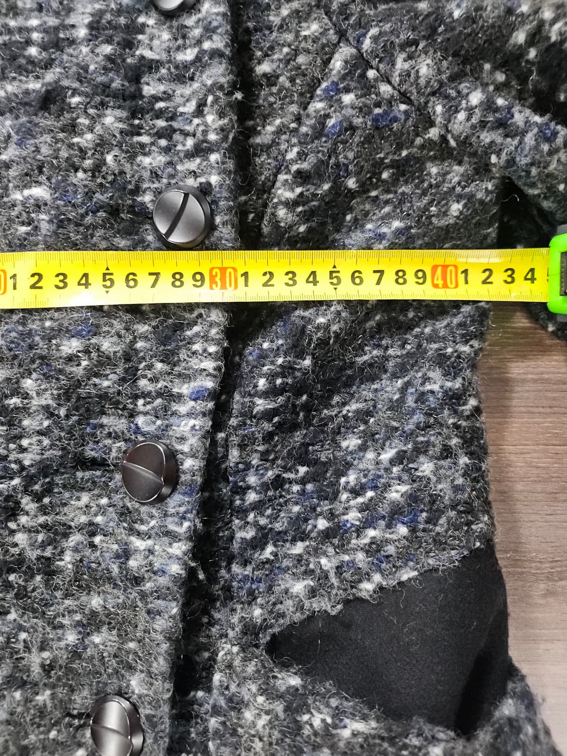 CC Collect 트위드 코트 블랙 모 롱 자켓  90 상품이미지5