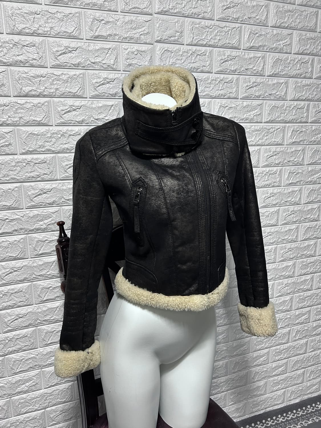 더블 카라 시어링 자켓 상품이미지1