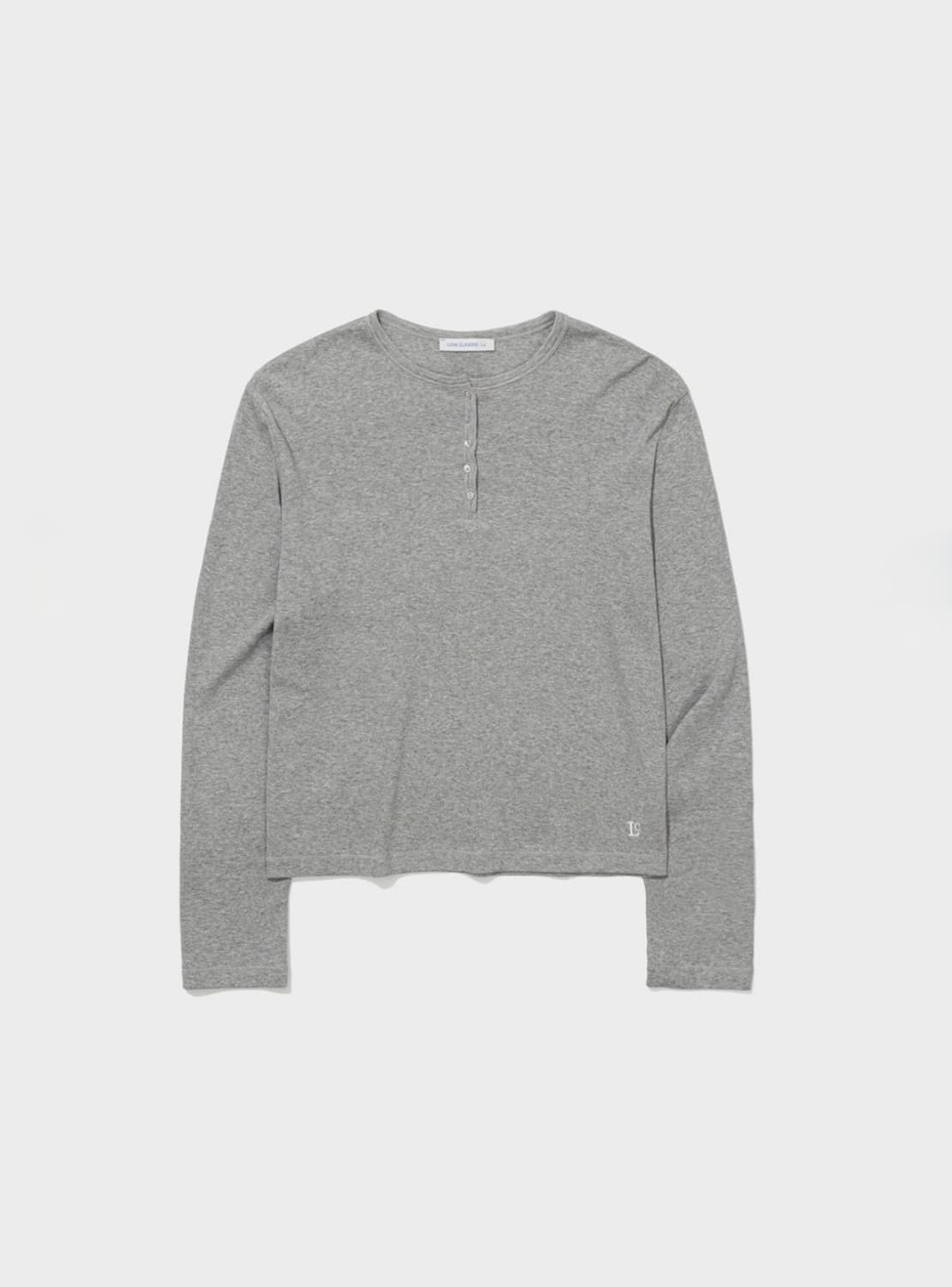 Relaxed Henley Tee Melange Grey 상품이미지5