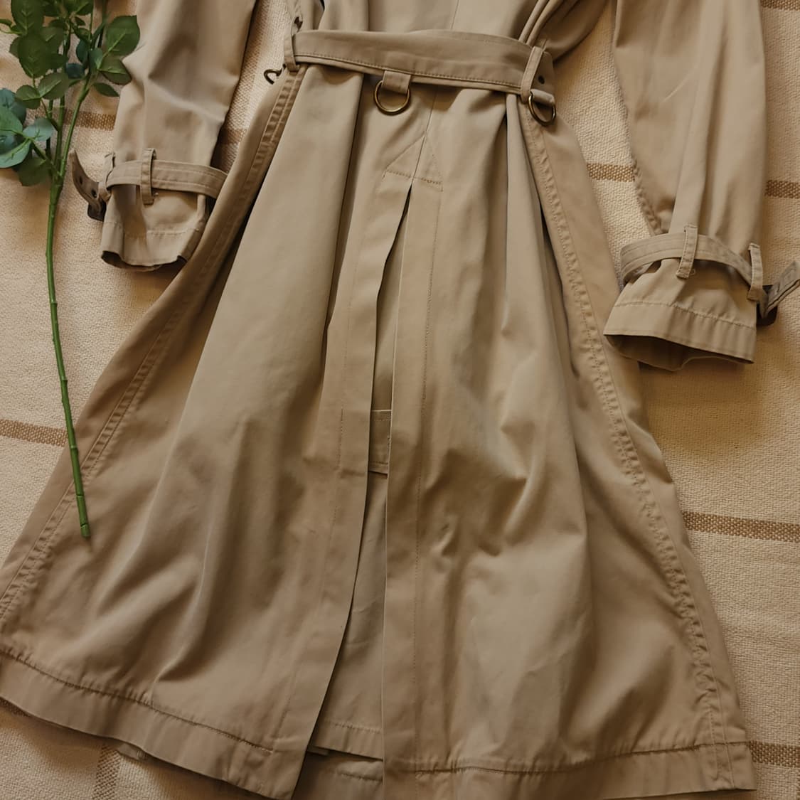 폴로 랄프로렌 여성용 베이지 더블 트렌치 코트 M 상품이미지8