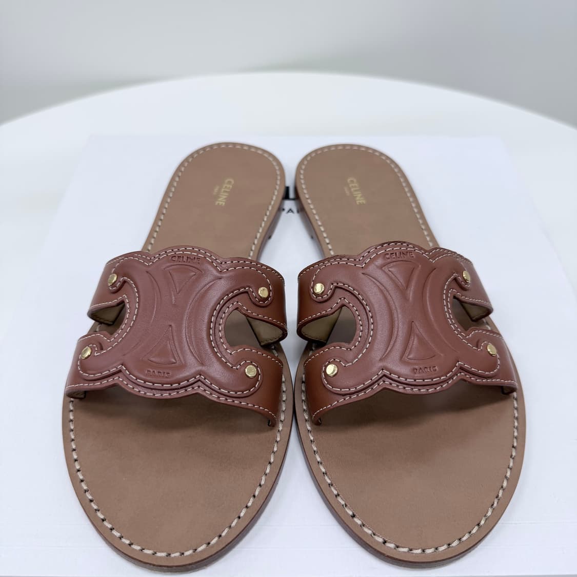 [S급/260] 셀린느 트리오페 카프스킨 뮬 샌들 슬리퍼 브라운 상품이미지6