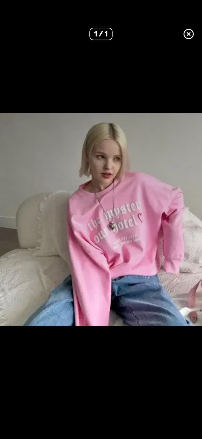 더미스테리어스호텔 핑크 스웻셔츠 상품이미지1