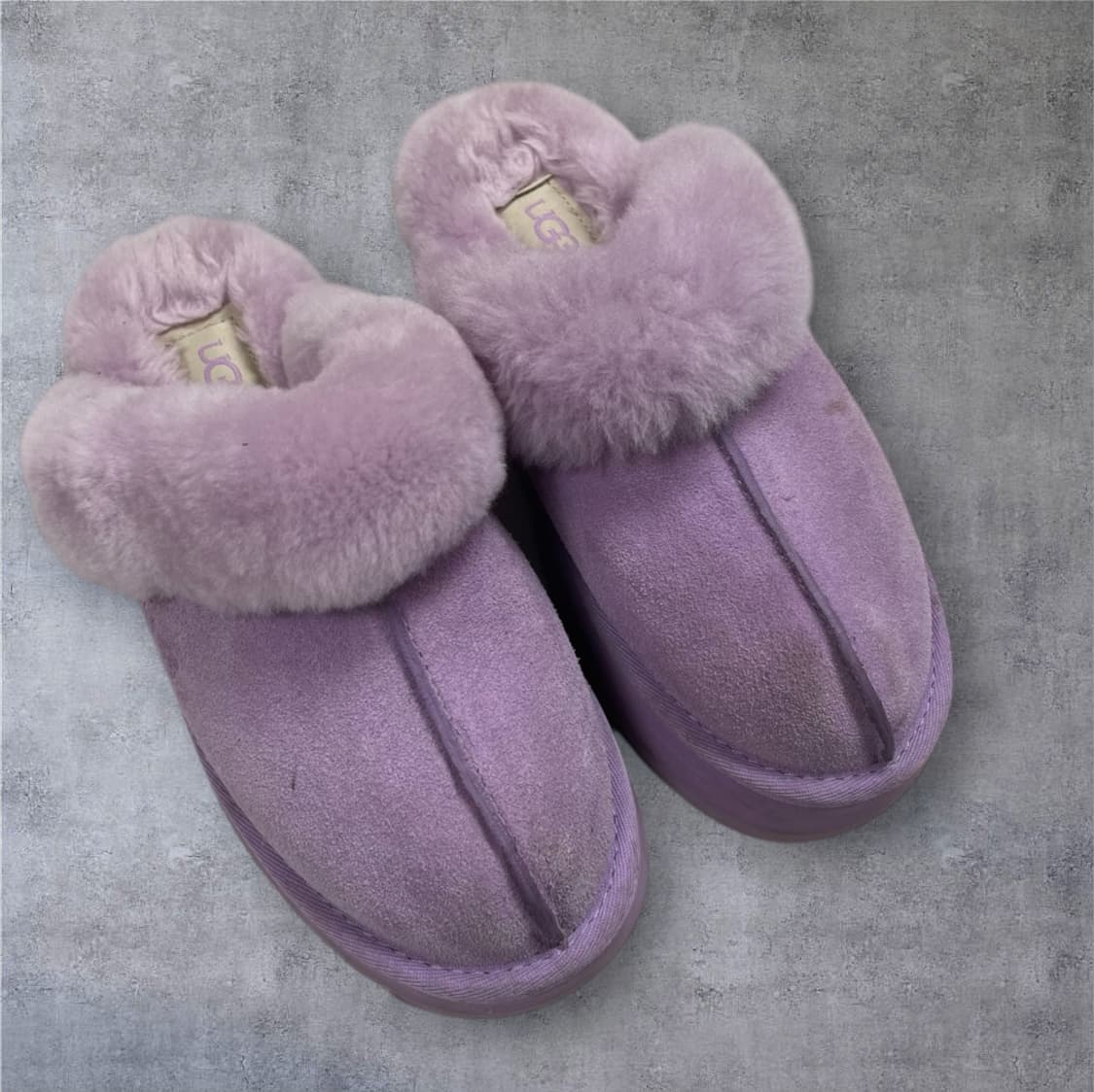 어그 Ugg 디스케트 라벤더 퍼플 퍼 굽 슬리퍼 EU37 상품이미지4