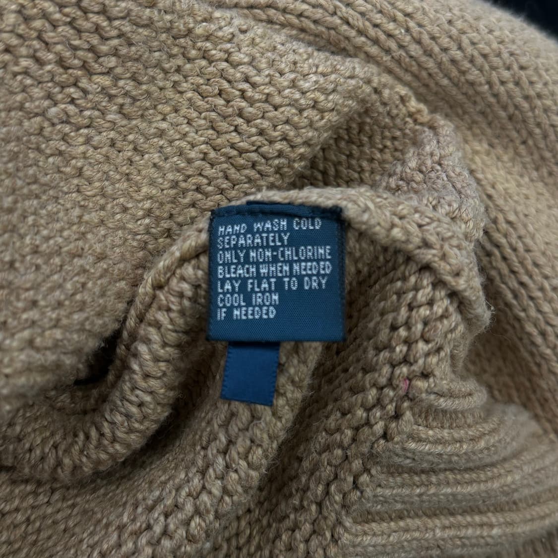 폴로랄프로렌 베이지 코튼 반집업 니트 상품이미지5