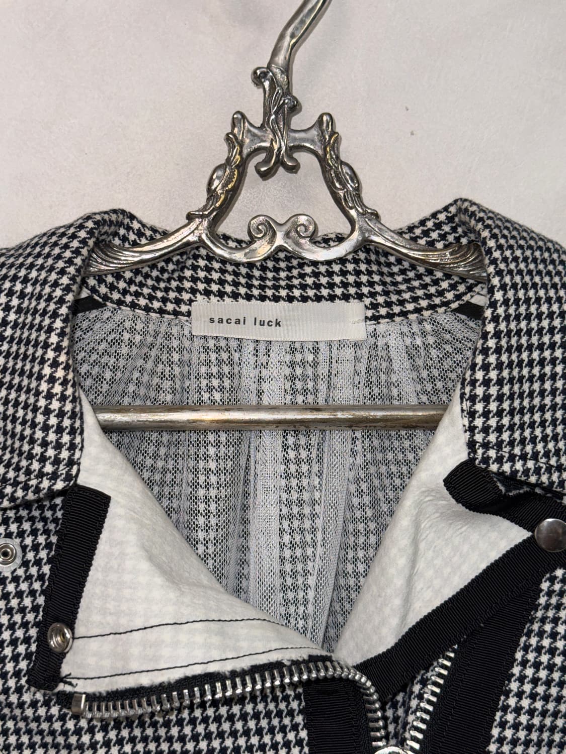 SACAI Luck black houndtooth rider jacket 상품이미지5