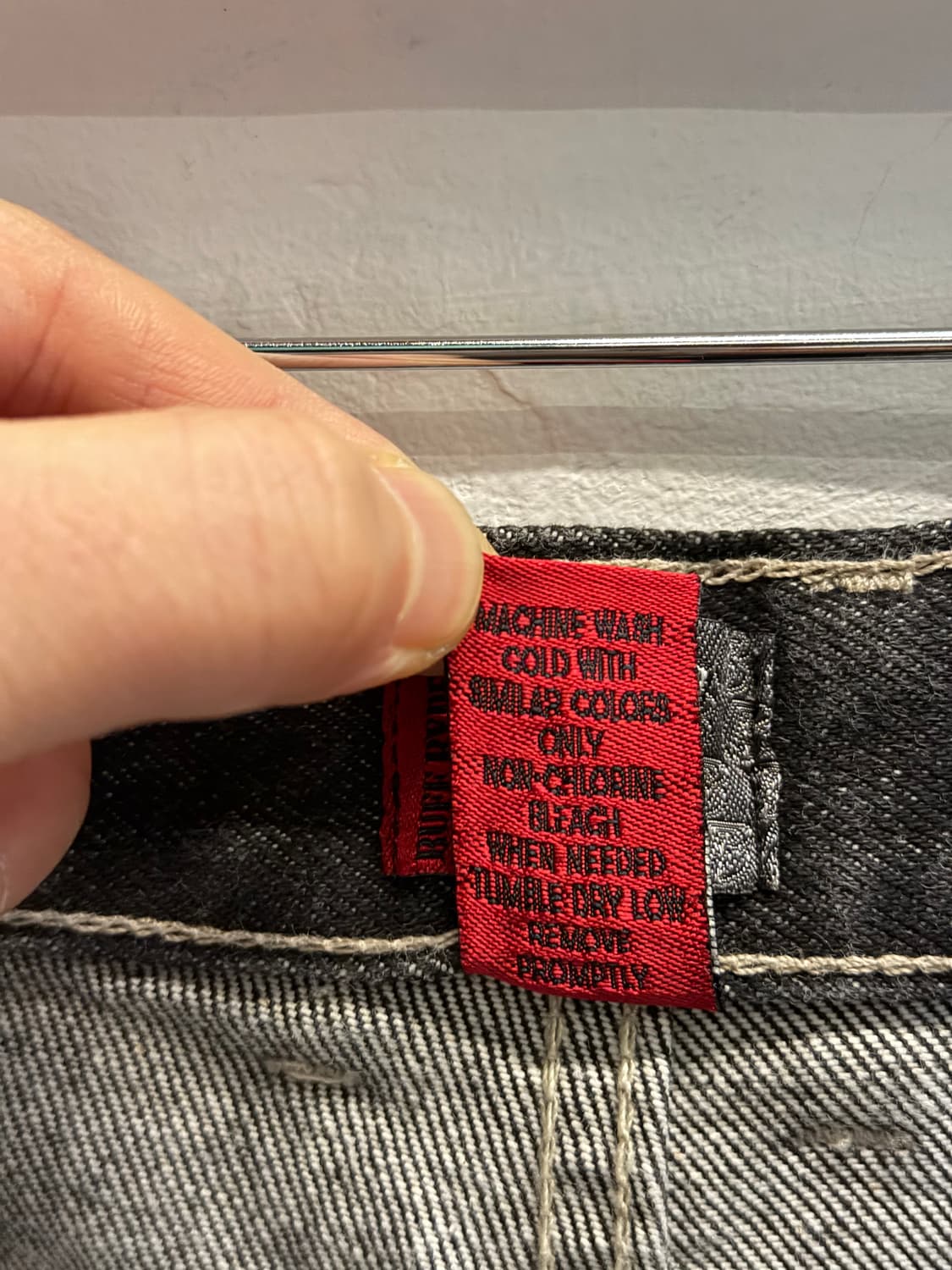 Ruff Ryders Japan 블랙 흑청 데님 와이드 팬츠 34x34 상품이미지7