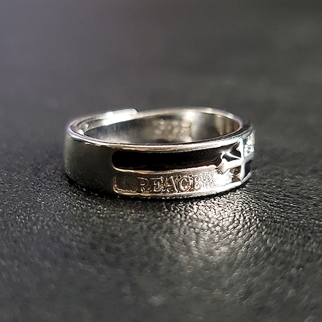 사랑과평화 실버 남자 엔틱 빈티지 명품 기독교 천주교 반지 상품이미지2