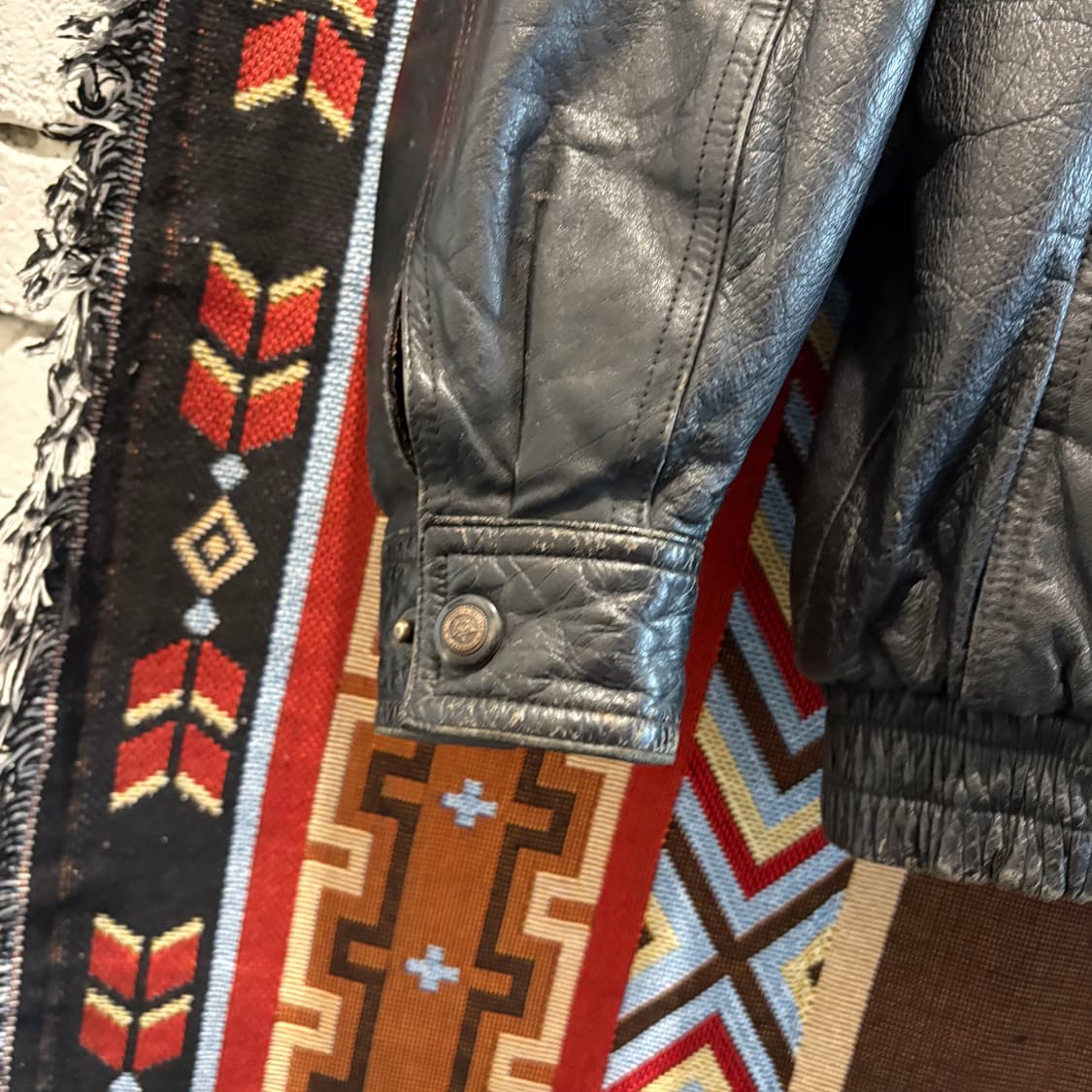 빈티지 소가죽100% g-1 레더 봄버자켓 상품이미지3