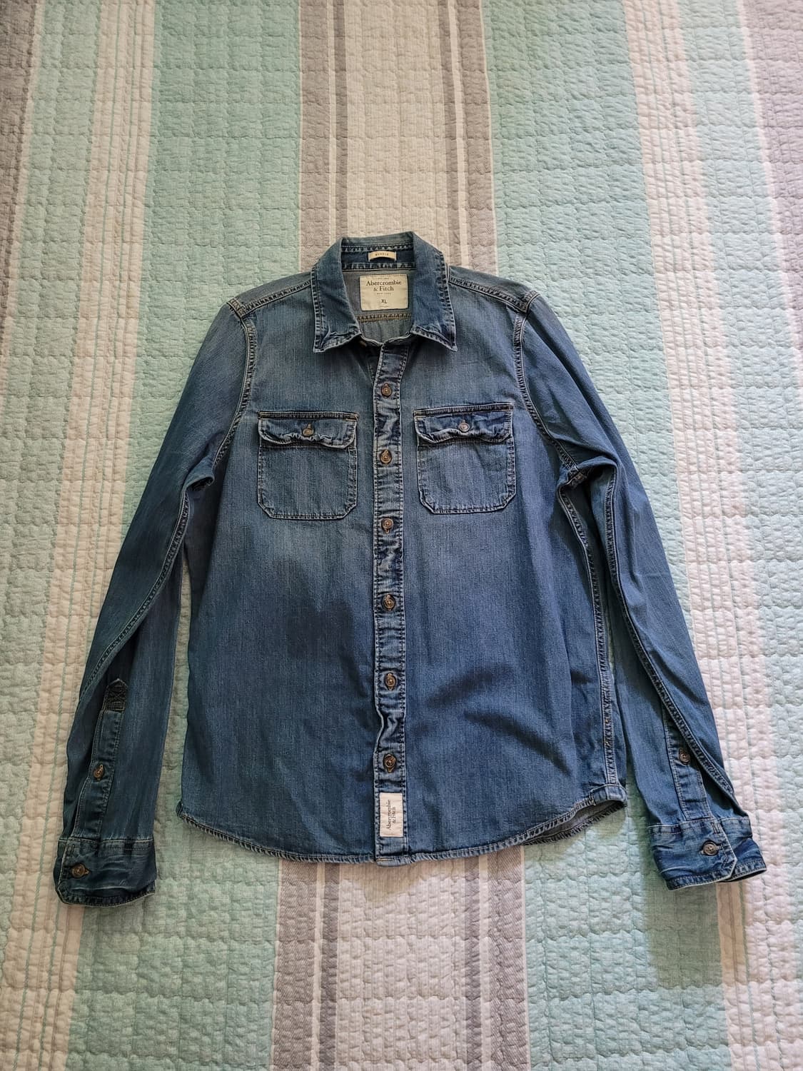 아베크롬비 Abercrombie 워크웨어 데님셔츠 XL 100-105 상품이미지10