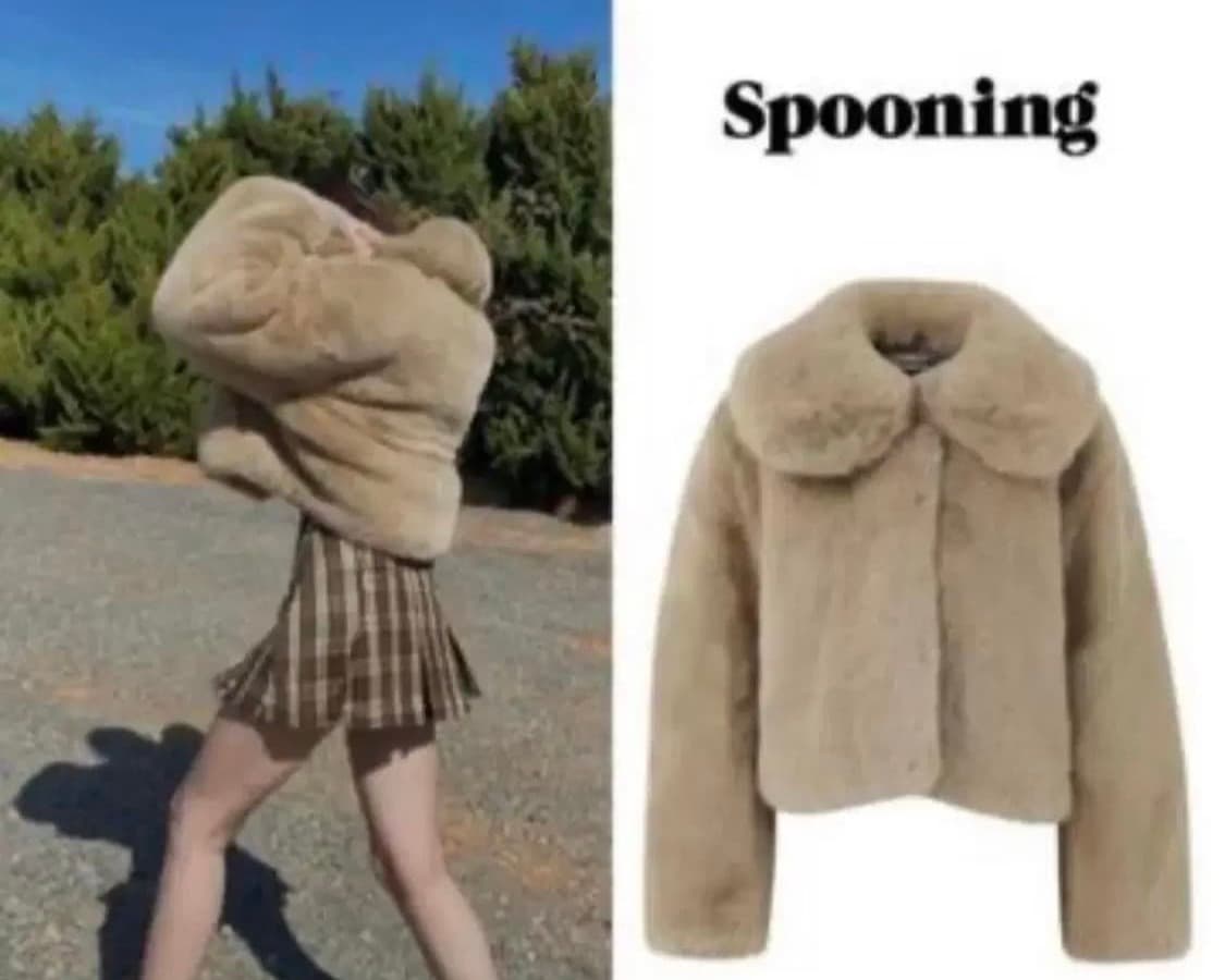 스푸닝 spooning 퍼 자켓 베이지 상품이미지1