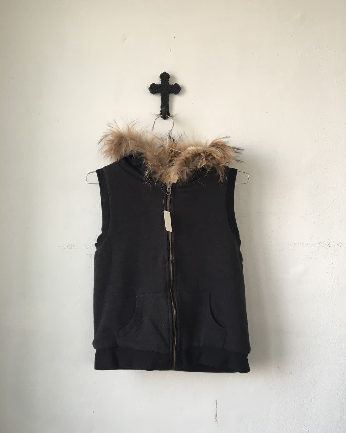 Fur hood vest 상품이미지2