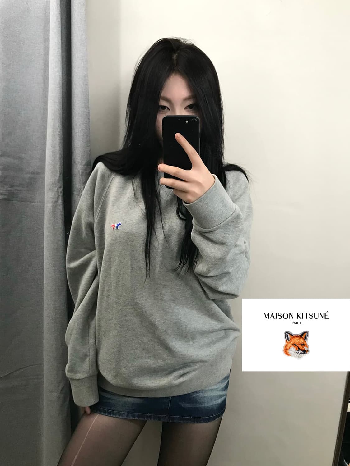 [정품]메종키츠네 폭스 헤드 로고 맨투맨 M 상품이미지1