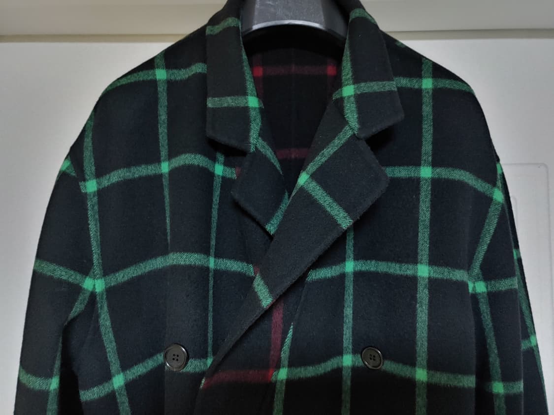 송지오옴므 플란넬 리버시블 캐시울 코트 팝니다 상품이미지2