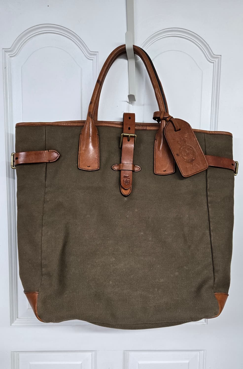 폴로 랄프로렌 빈티지 캔버스레더 토트백 상품이미지1