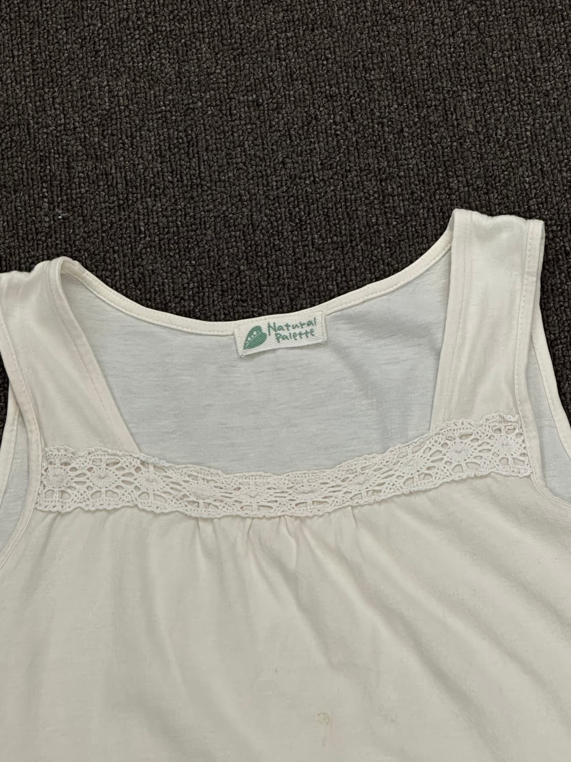 L)Japanese vintage 여성 레이스 아이보리 나시(이염) 상품이미지3