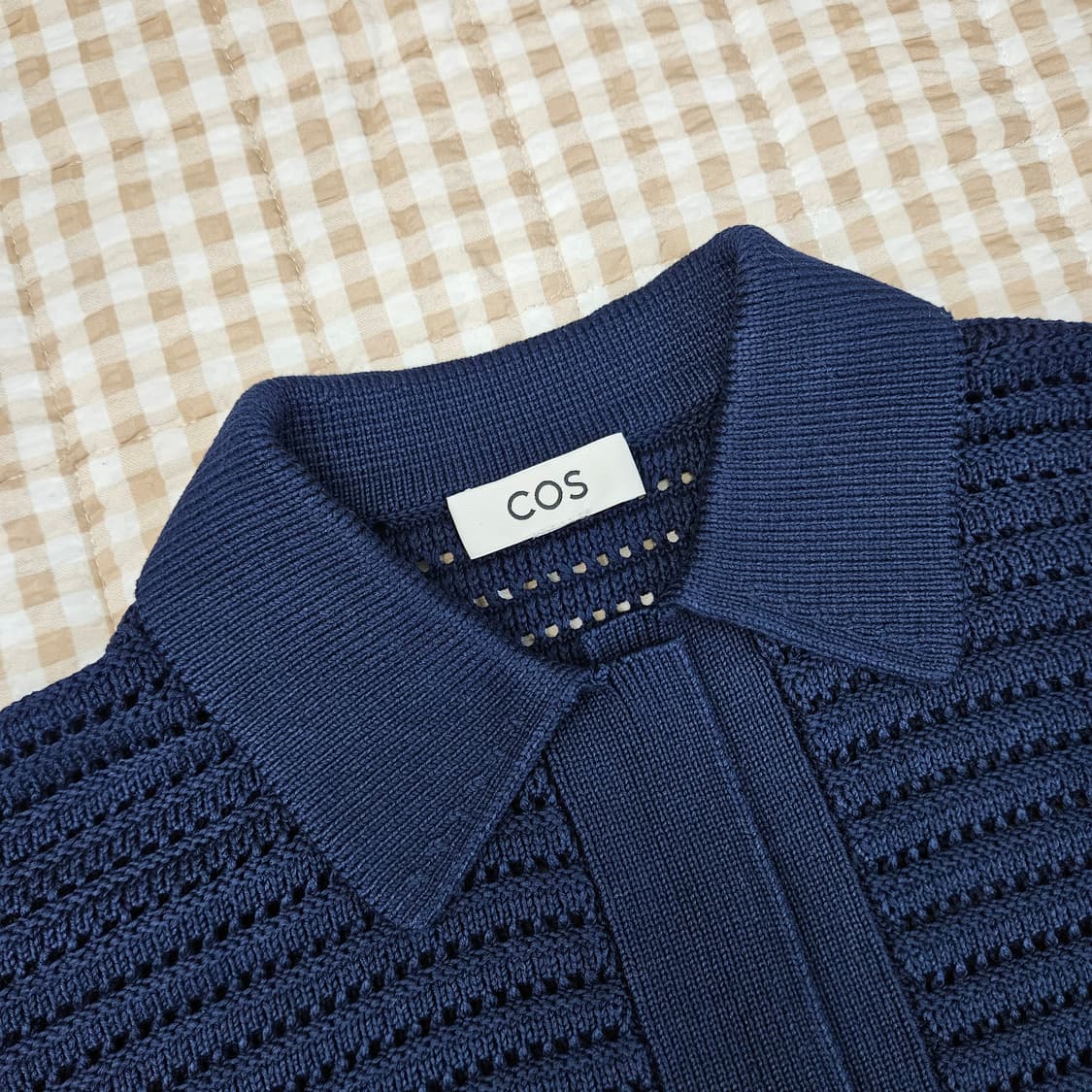 COS 코스 펀칭 니트 카라티 남자100 상품이미지2