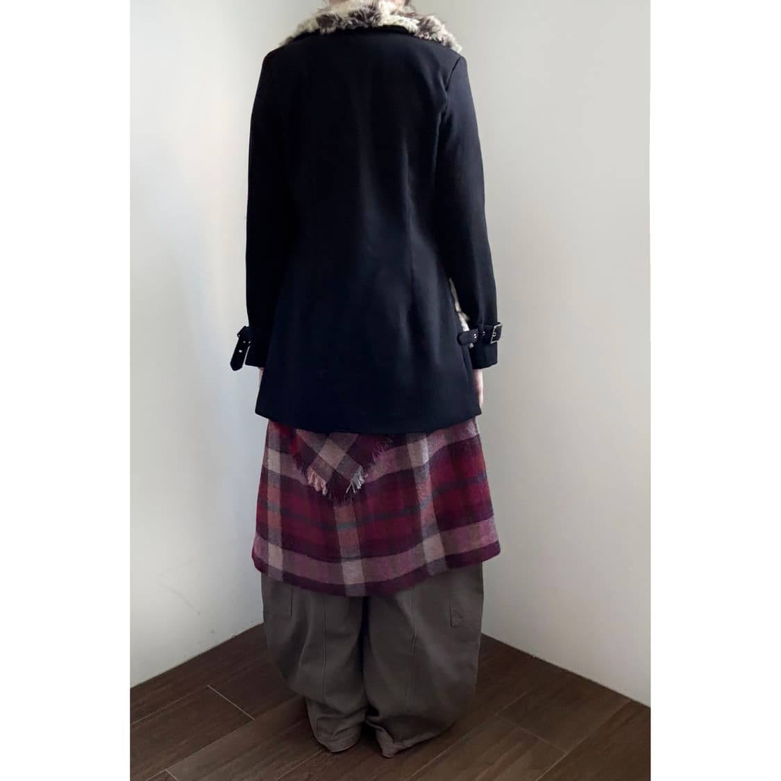 Layered Checkered Skirt 상품이미지3