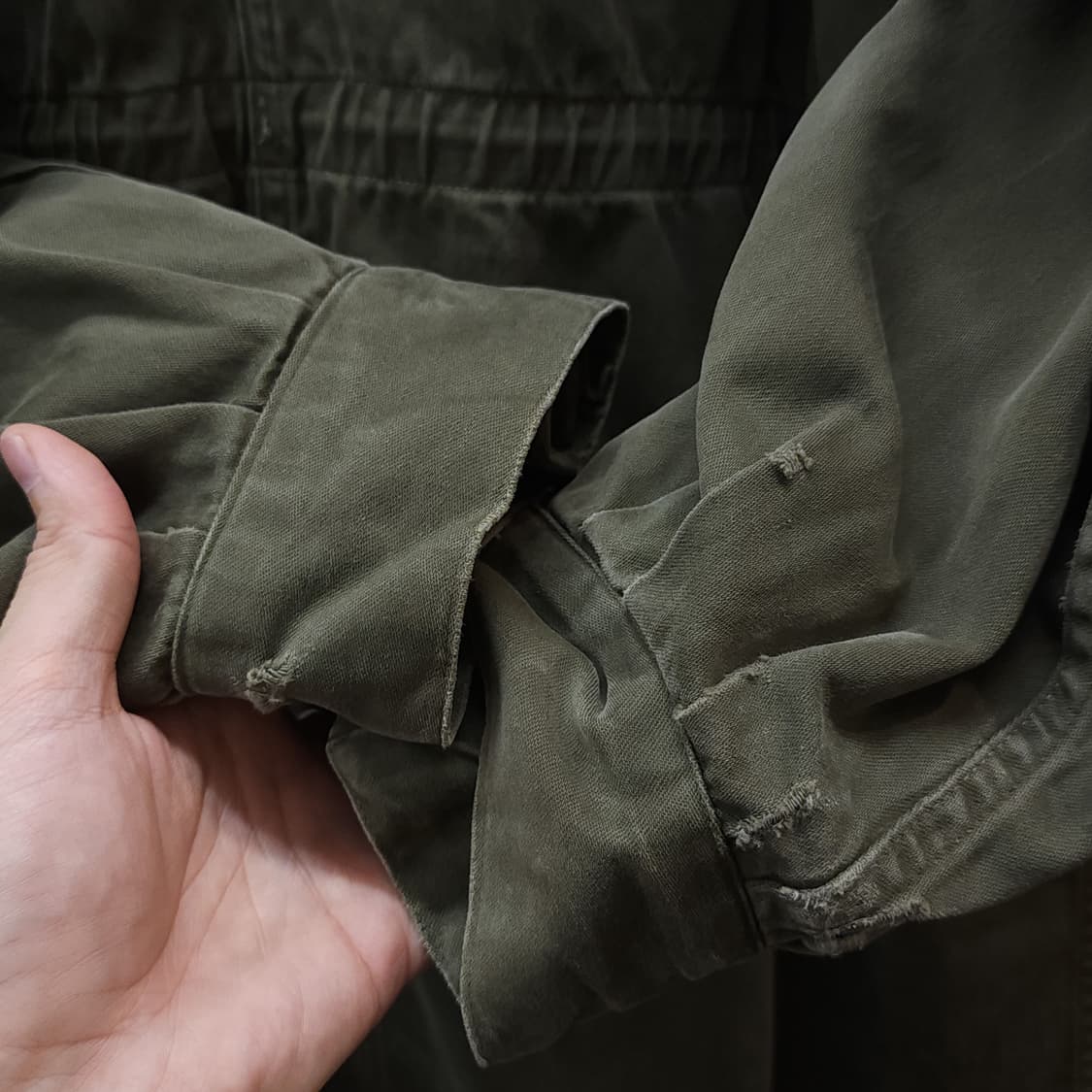 빈티지 프랑스군 m64 밀리터리 모즈파카 올리브 그린 페이딩 92C 상품이미지7