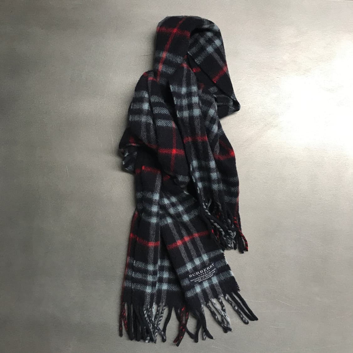 버버리 정품 캐시미어/울 머플러 네이비 상품이미지4