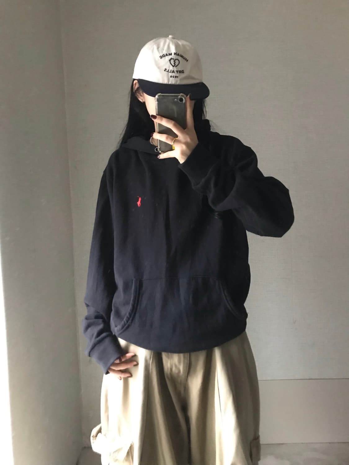 폴로 검빨 오버핏 후드티 상품이미지3