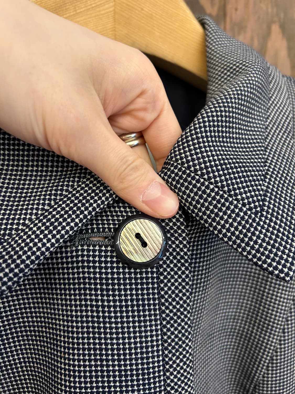 버버리 정품 네이비 잔체크 자켓 상품이미지4