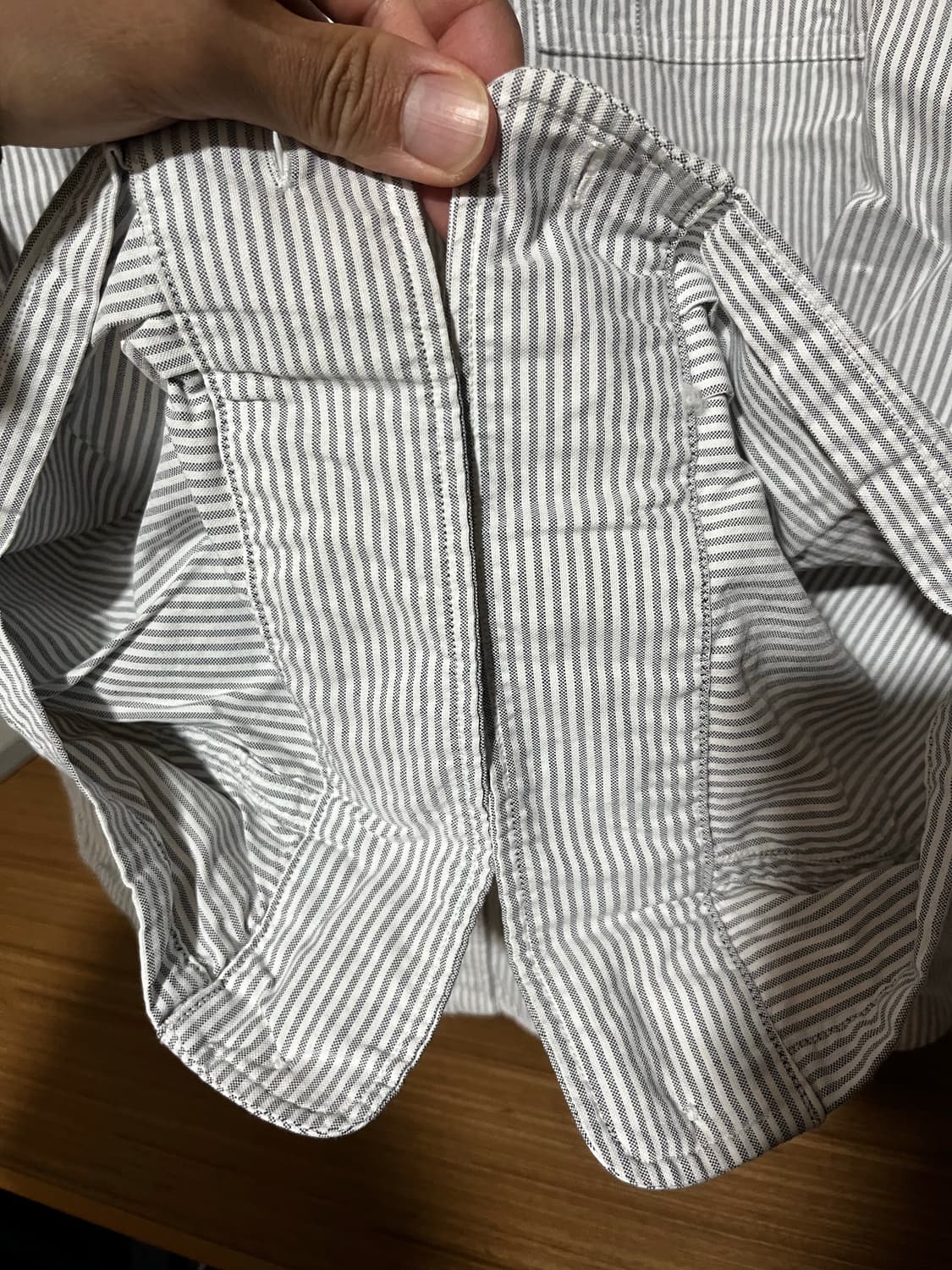 노스페이스 퍼플라벨 버튼 다운 스트라이프 필드 셔츠 아스팔트 그레이 XL 상품이미지4