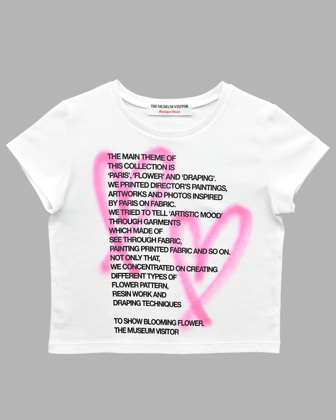 더뮤지엄비지터 하트 크롭 반팔티 상품이미지1