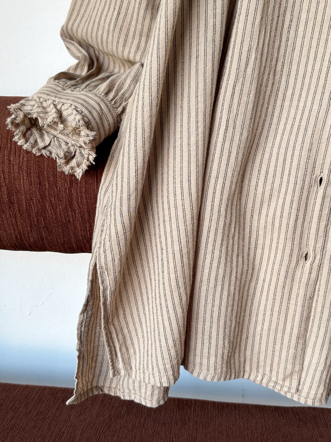 High gauge cotton lace design long shirt 상품이미지8