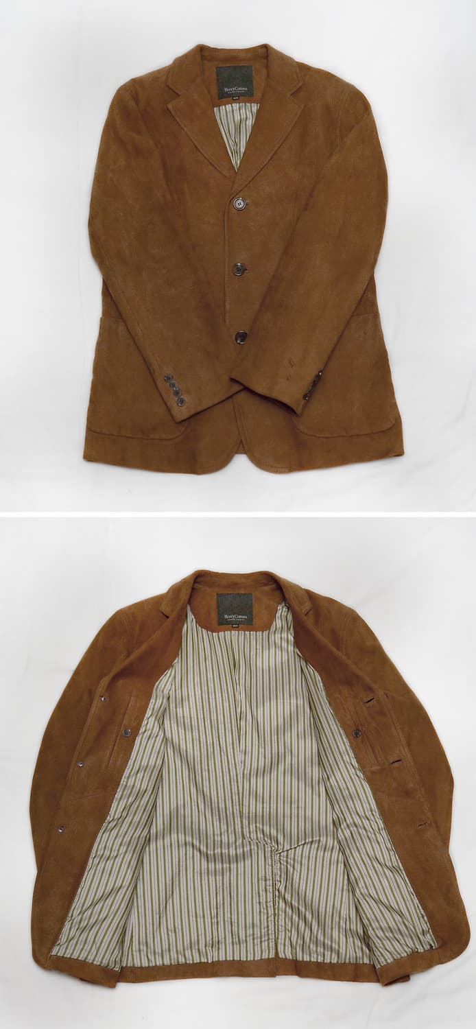 헨리코튼 고트스킨 누벅 스웨이드 레더 블레이저 자켓 (100) 상품이미지3